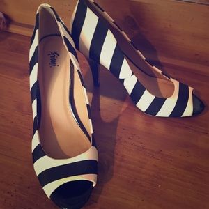 Black and white heels.